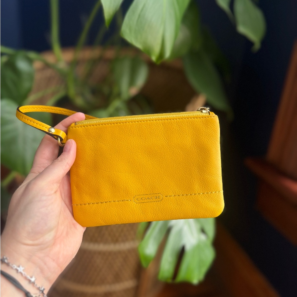 Coach Yellow Leather Wristlet